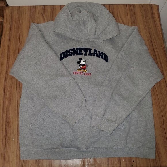 Disneyland Hoodie Sweatshirt Mickey Men's Large Grey Y2K Since 1955 Singapore - Picture 1 of 13